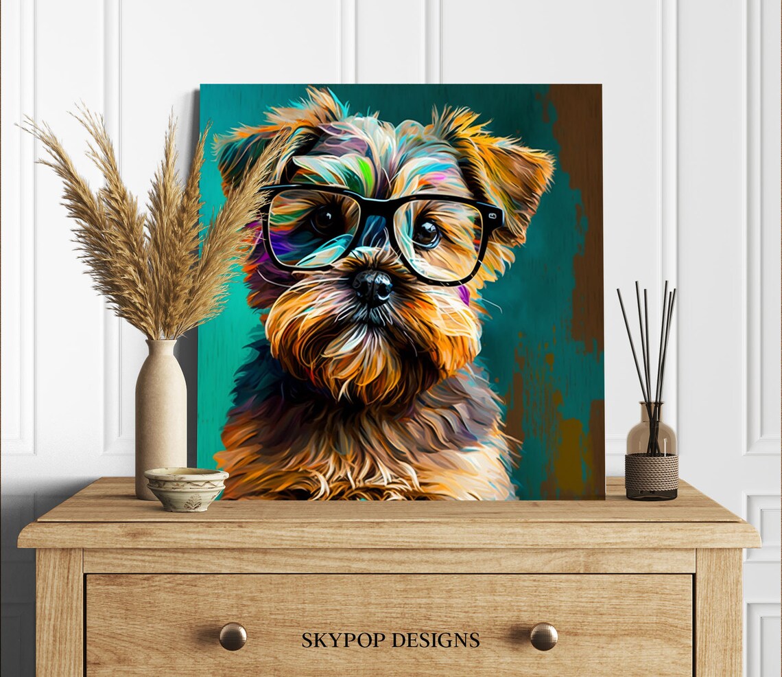 Dog With Glasses Art Print, Contemporary Dog Decor - Image 2