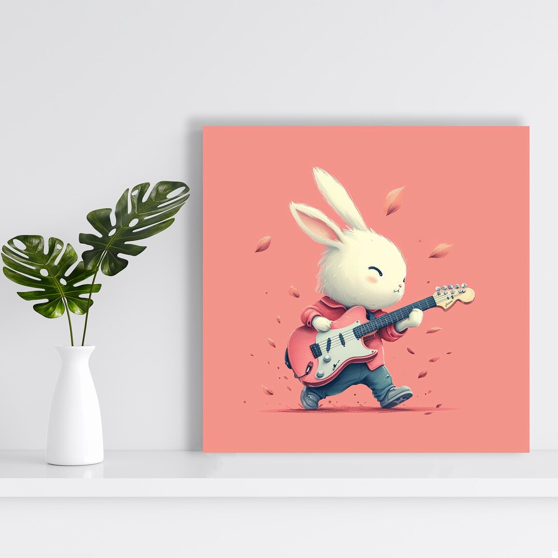 Bunny Whimsical Music Art Print for Nursery Decor - Image 2