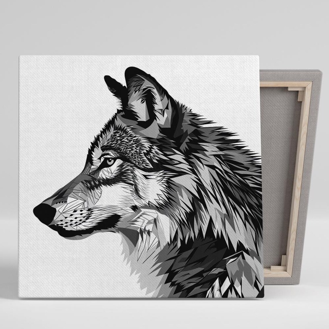 Geometric Wolf Nobility, Minimalist Art Print