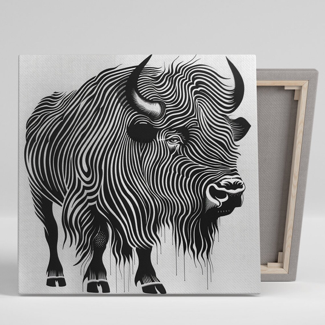 Bison Silhouette Art Print, Modern Rustic Decor