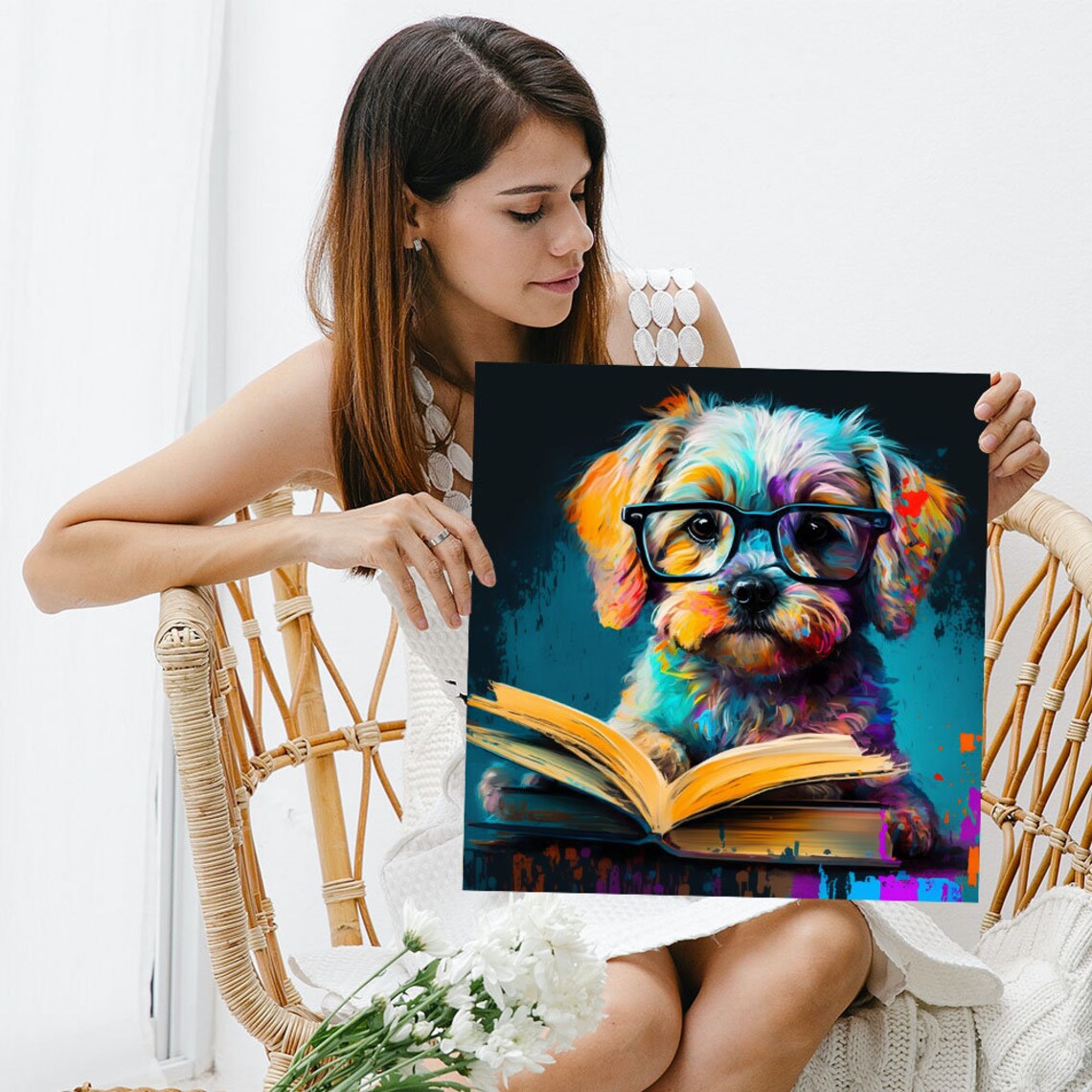 Dog With Glasses Contemporary Wall Art Poster - Image 3