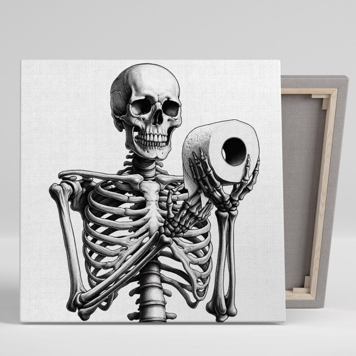 Skull Bathroom Decor, Funny Bathroom Wall Art Print