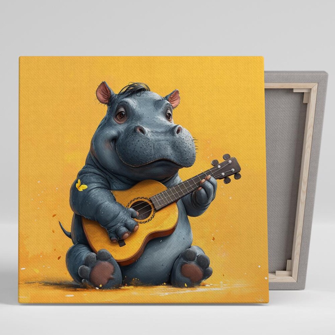 Hippopotamus Whimsical Animal Art Print, Nursery Decor