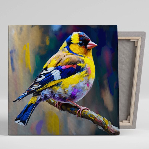 Yellow Finch Bird Art Print, Wildlife Wall Decor