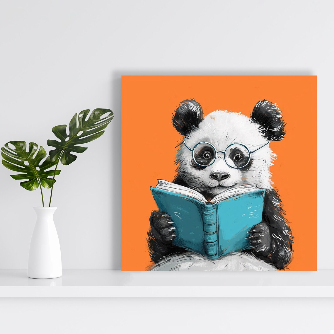 Pandas Whimsical Animal Decor, Office Wall Art Print - Image 2