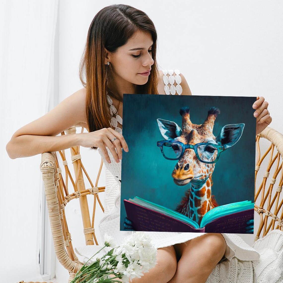 Giraffe Wall Art, Whimsical Contemporary Decor Print - Image 3
