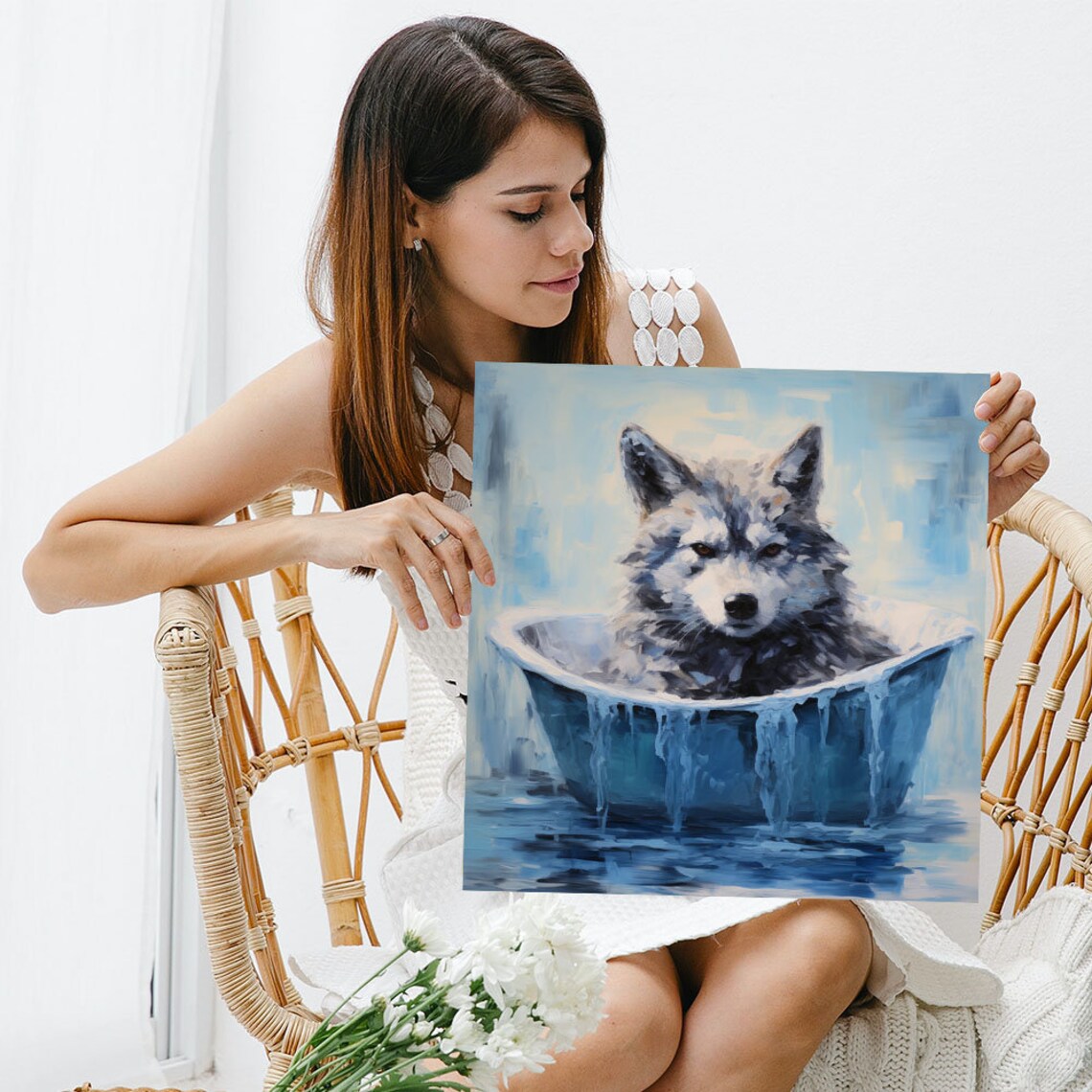 Fox In Bathtub Bathroom Animal Decor Art Print - Image 5