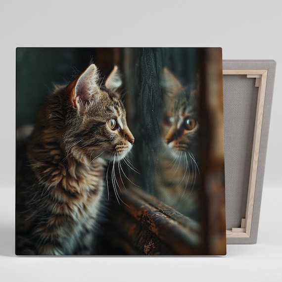 Cat Reflection Contemporary Nature Decor Art Print
