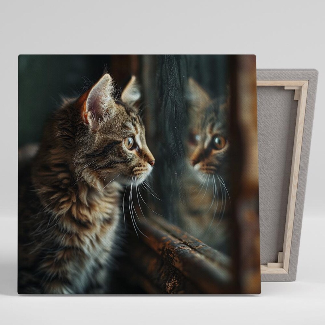 Cat Reflection Contemporary Nature Decor Art Print