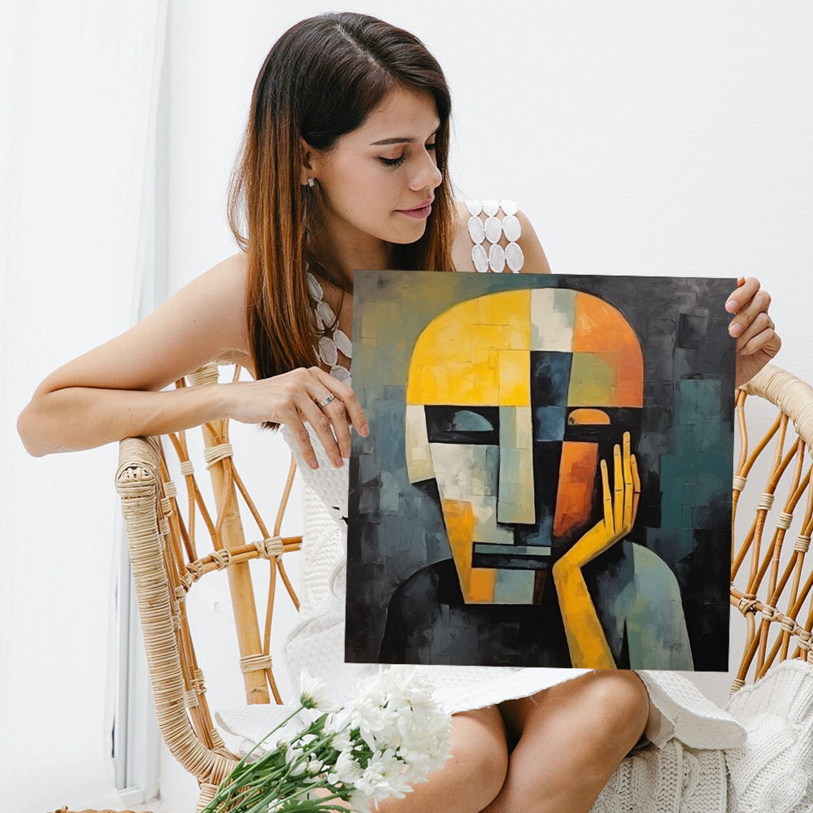Abstract Face Modern Poster, Whimsical Contemporary Design - Image 3