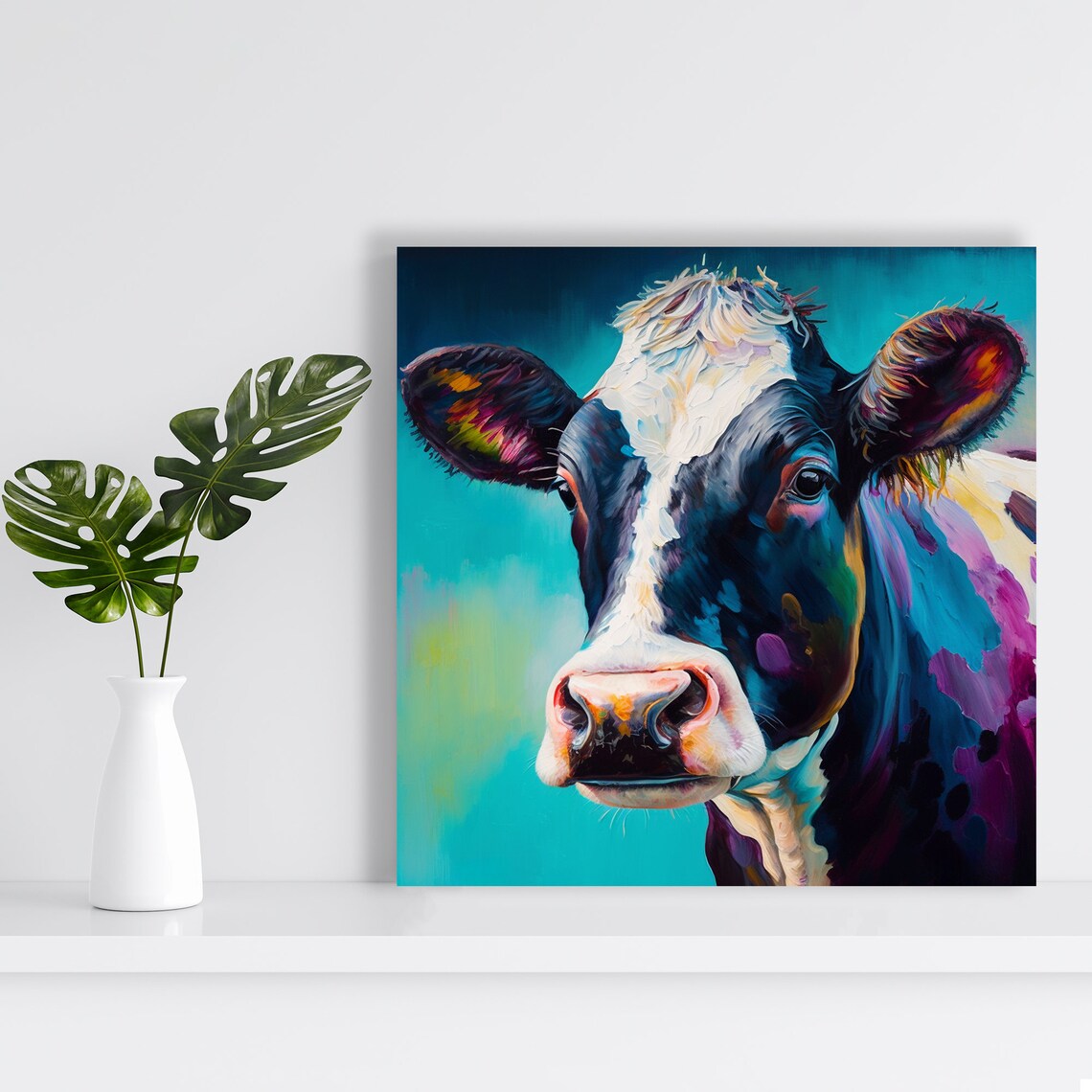 Cow Art Print, Contemporary Farmhouse Boho Decor - Image 2