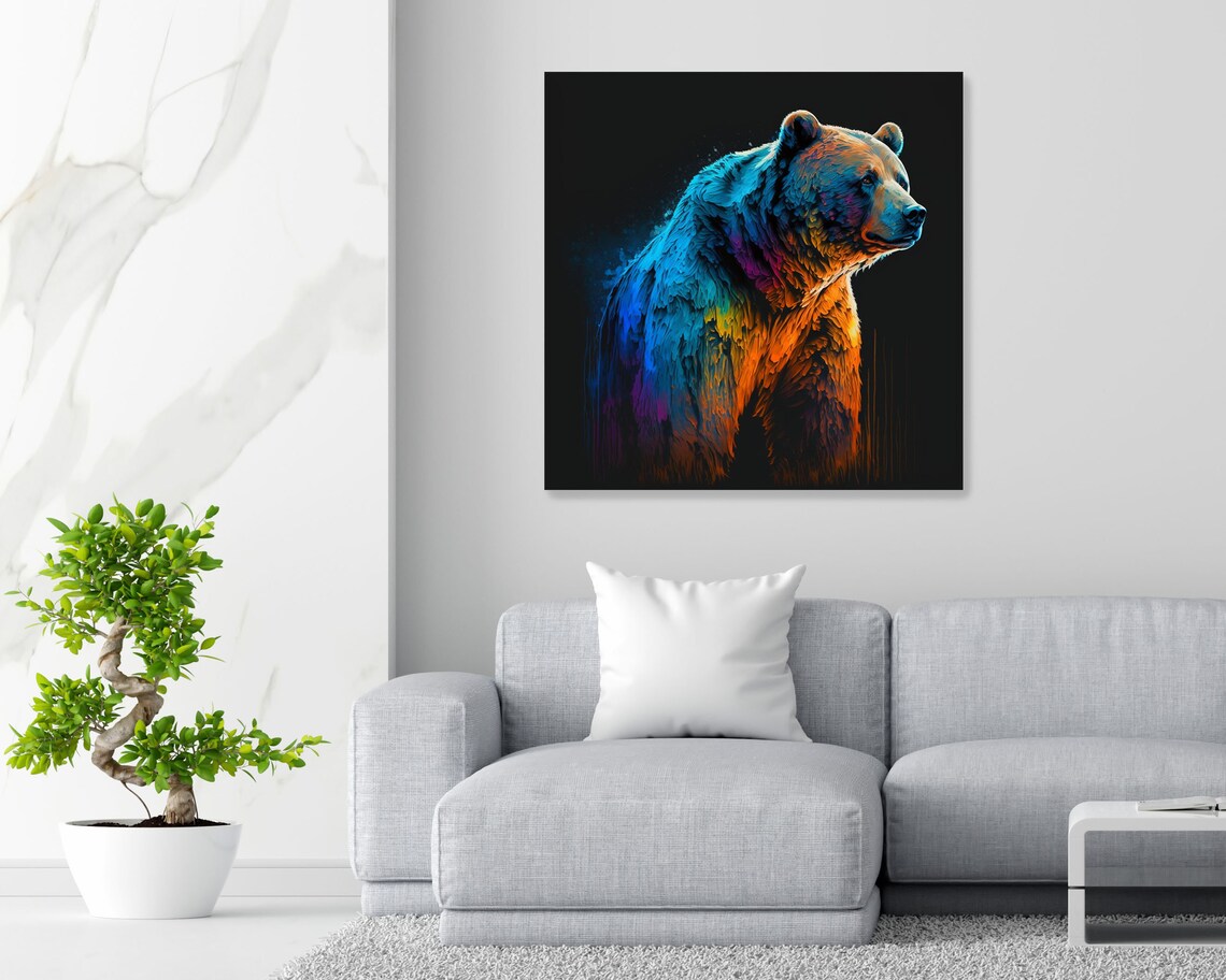 Bear Wildlife Art Poster, Forest Animal Wall Decor - Image 4
