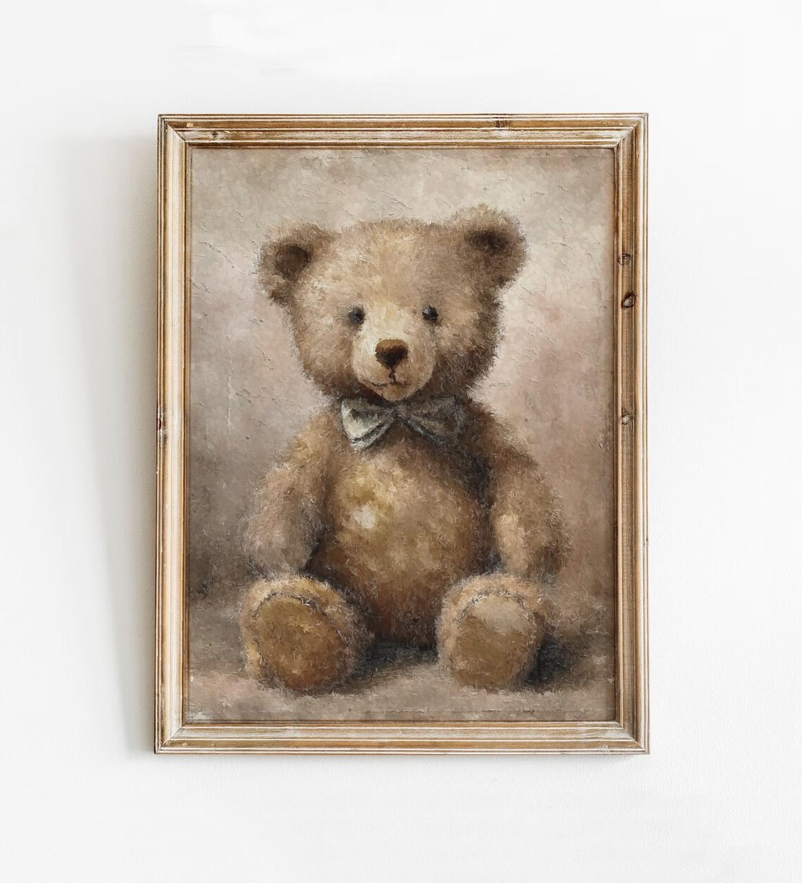 Vintage Teddy Bear Art Print, Nursery Decor