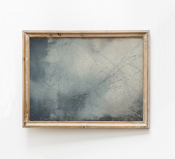 Pale Blue Grey Cracked Texture Minimalist Abstract Art Poster