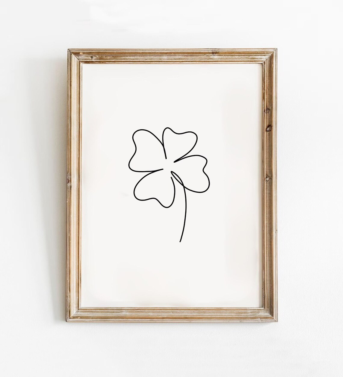 Clover Line Print, Shamrock Wall Art Print
