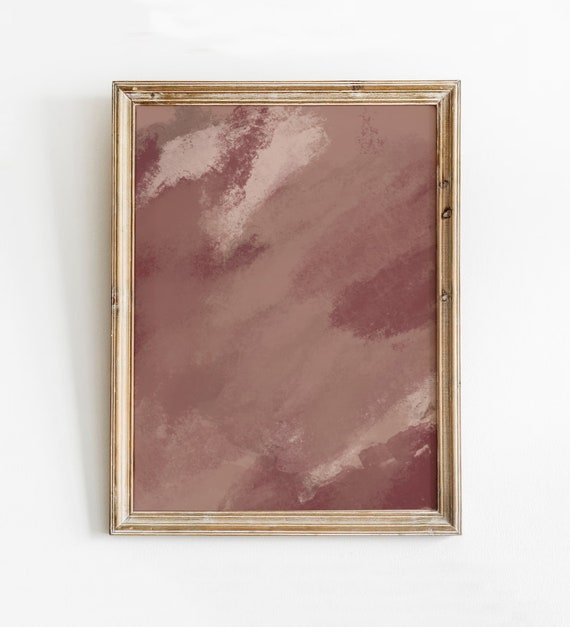 Abstract Mauve Art Print Modern Pink Oil Painting