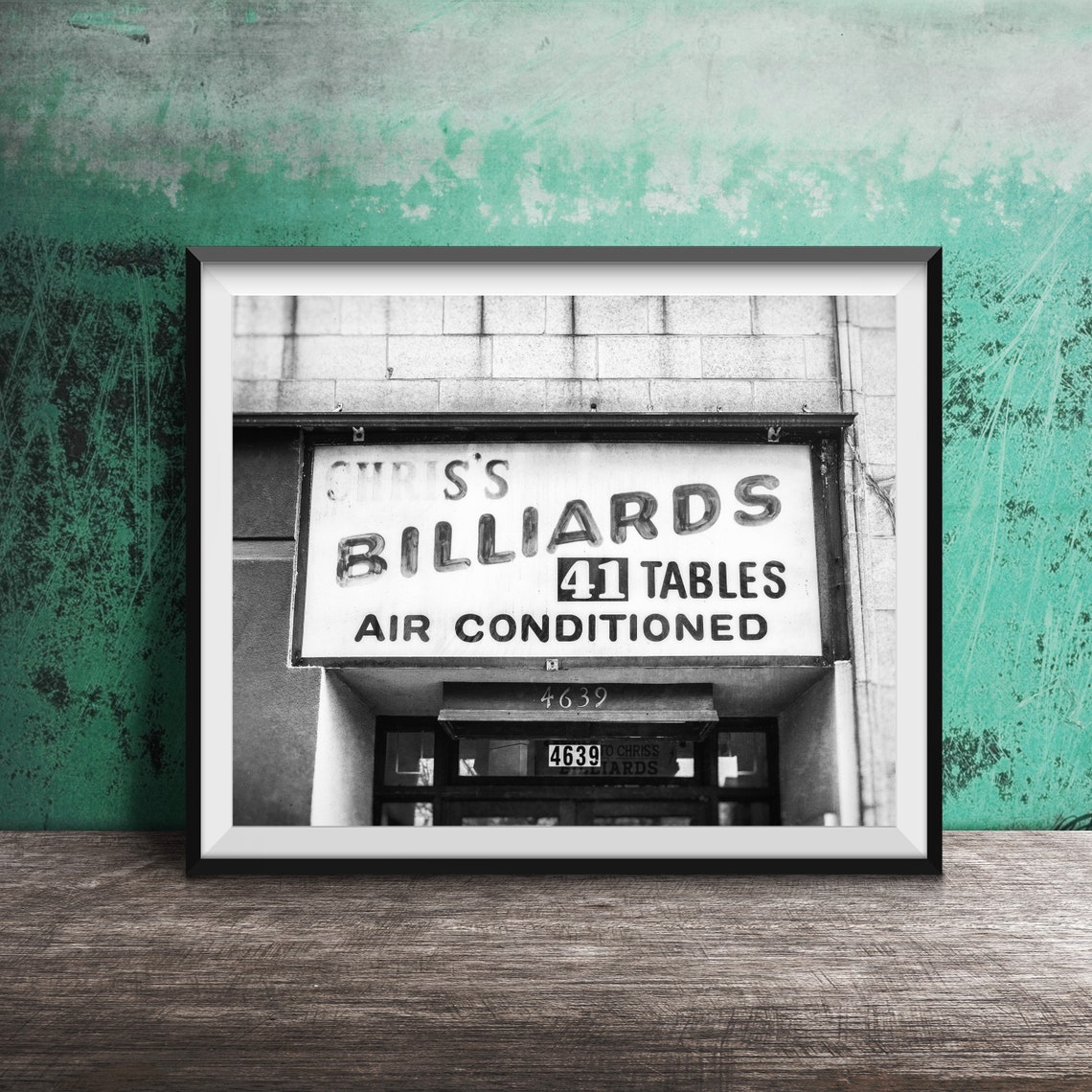 Chriss Billiards 41 Tables Air Conditioned Sign Chicago Poster - Image 2