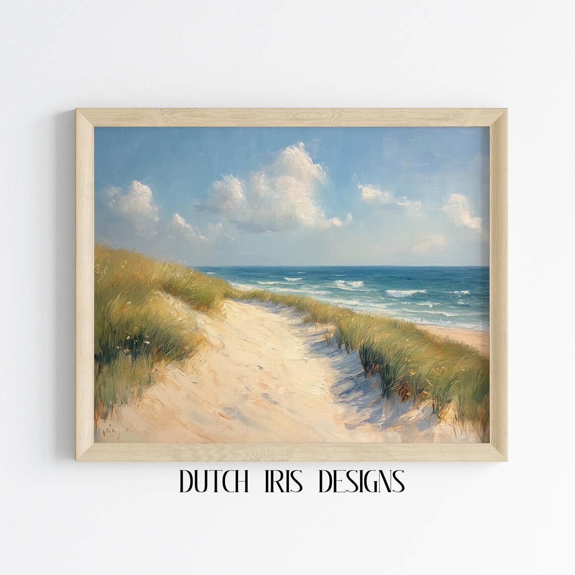 Sandy Dune Path Leading To Blue Ocean Peaceful Coastal Landscape Poster
