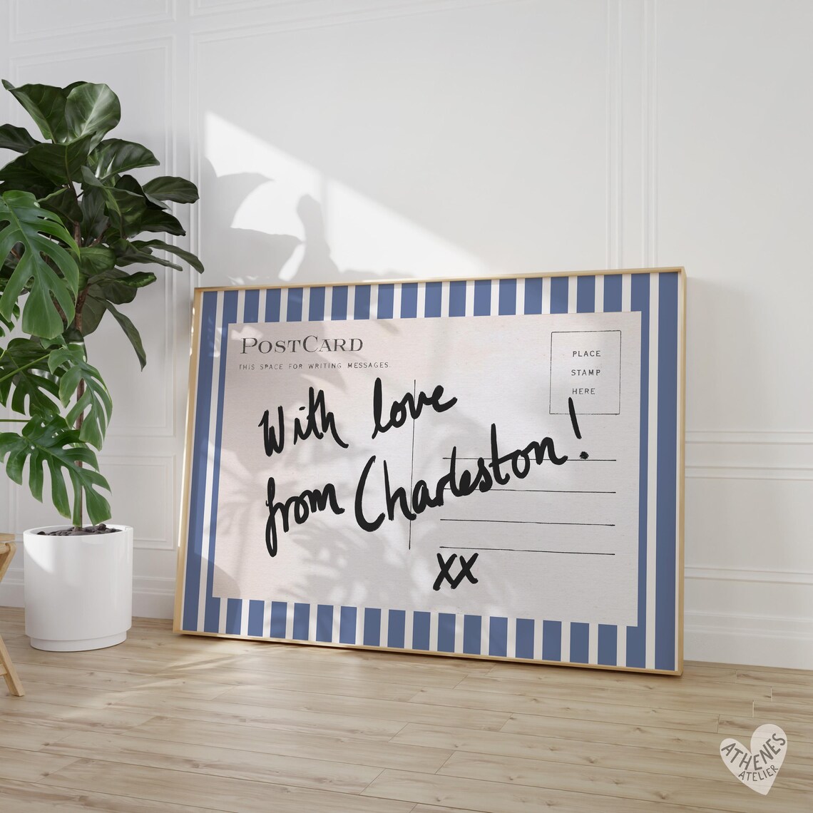Charleston Vintage Postcard Art Print, Retro Style