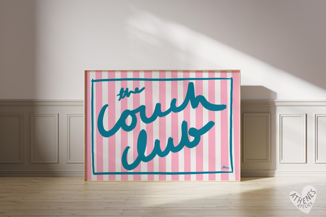 Couch Club Print, Indie Stripes Apartment Decor