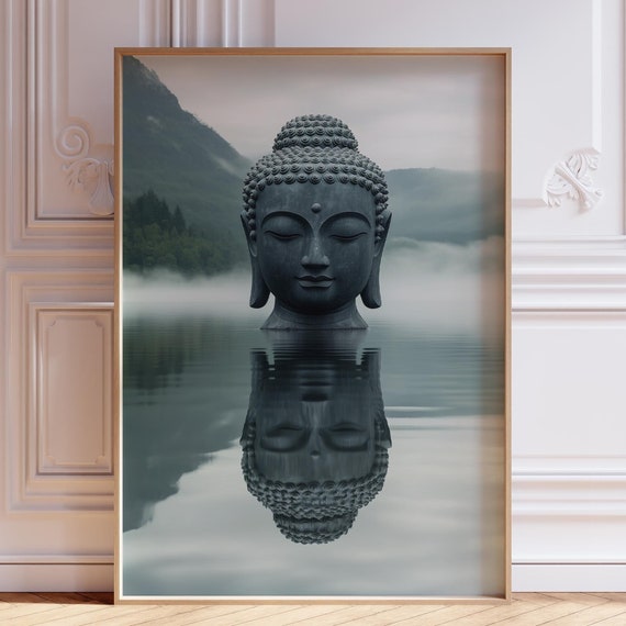 Minimalist Buddha Wall Art Gautama Print Spiritual Poster Modern Yoga Studio Zen