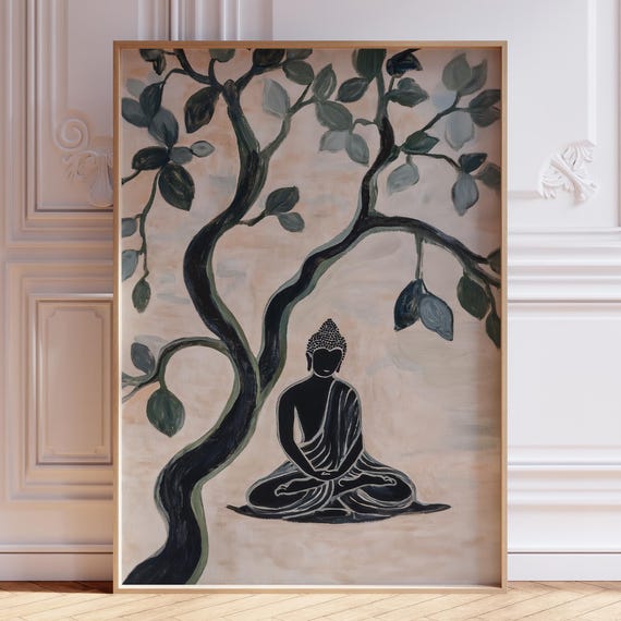 Buddha Wall Art Poster Zen Bodhi Tree Of Life Buddhist Print