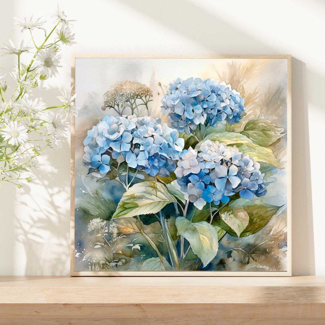 Hydrangea Watercolor Art Print, Botanical Floral Decor - Image 4