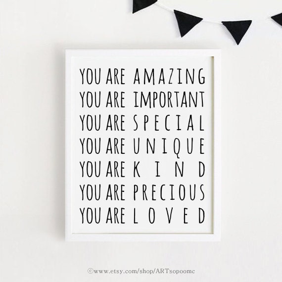 You Are Loved Nursery Affirmation Quote Art Print