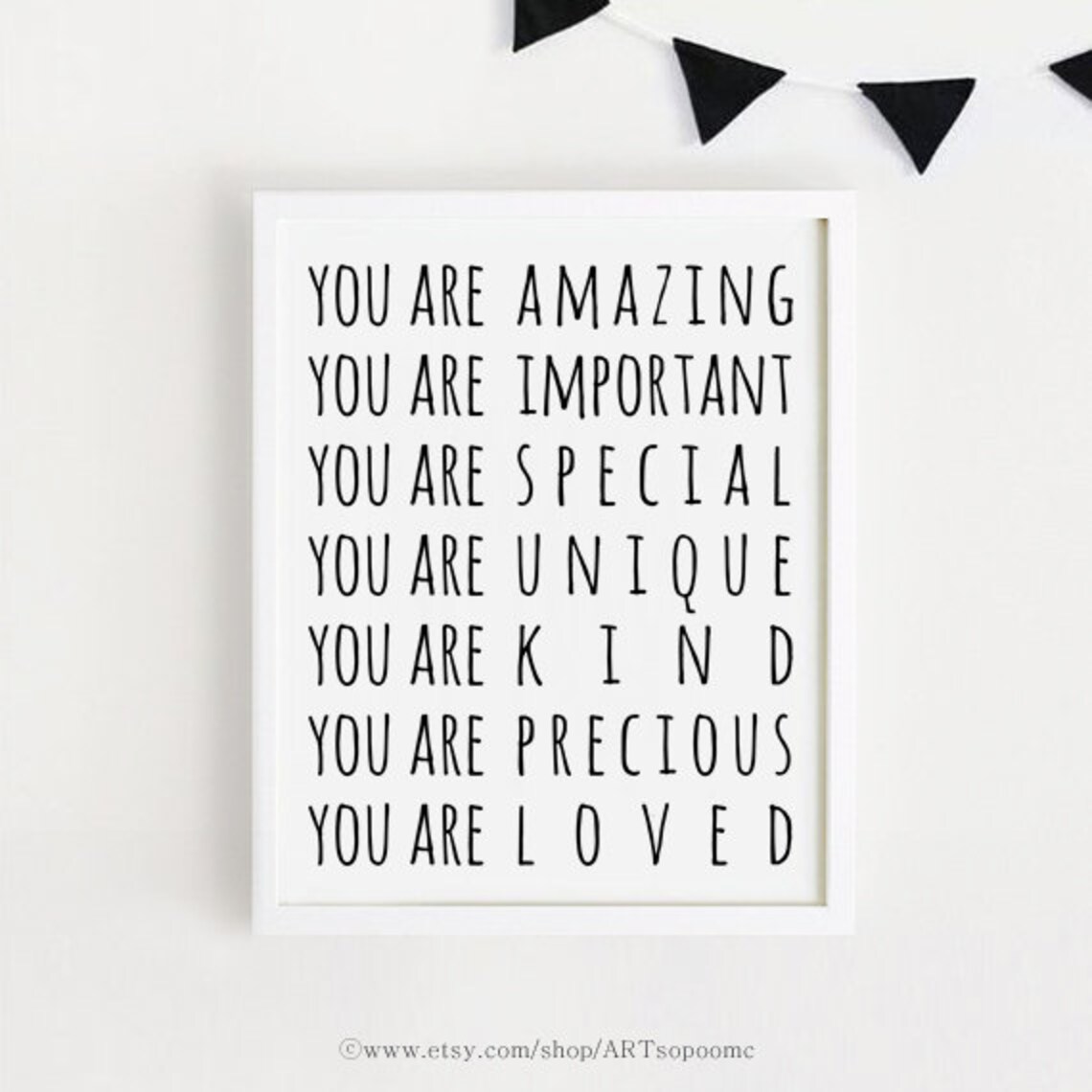 You Are Loved Nursery Affirmation Quote Art Print