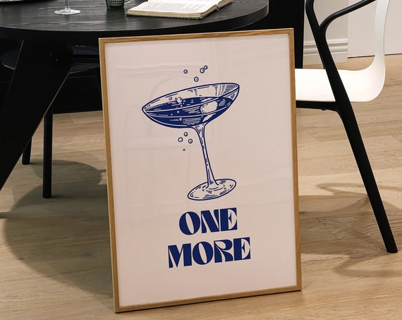One More Drinks Wall Art Printaesthetic Girly Bar Cart Artpreppy Posterstrendy Wall Artcocktails Artretro Bar Cart Artretro Wall Art
