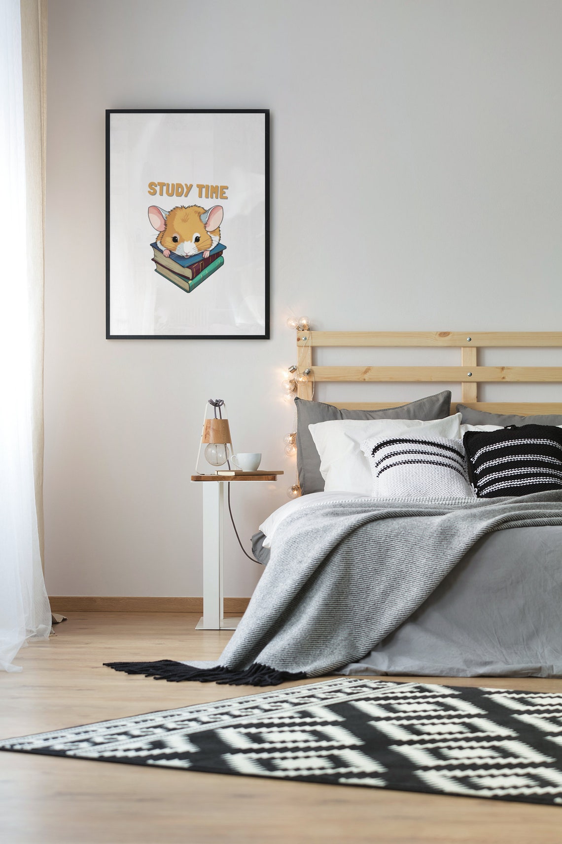 Study Time Cute Hamster On Stack Of Books School Kids Room Poster - Image 2