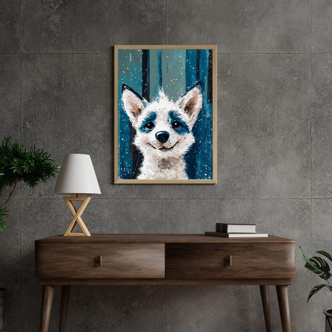 Cute Baby Husky Puppy Art Print Blue Eyed Dog Portrait Siberian Husky Art Kids Room Decor Nursery Wall Art Dog Lover Gift 8x10 24x36 - Image 2