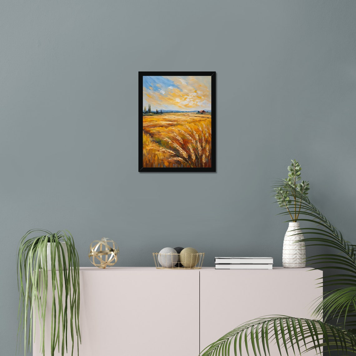 Wheat Field Painting Print Wall Art Landscape Scenary Art Countryside Painting Nature Wall Art Home Decor Gifts 12x16 18x24 24x36 - Image 2