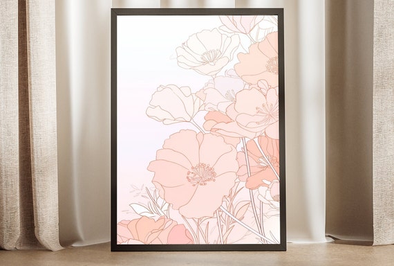 Abstract Flower Wall Decor Floral Line Art Poster Minimalist Art Print Geometric Design Gift For Home Decor Lovers
