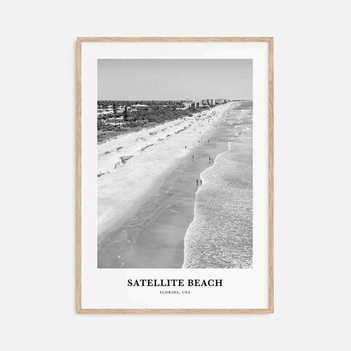 Satellite Beach Florida Aerial View of the Shoreline Waves Poster