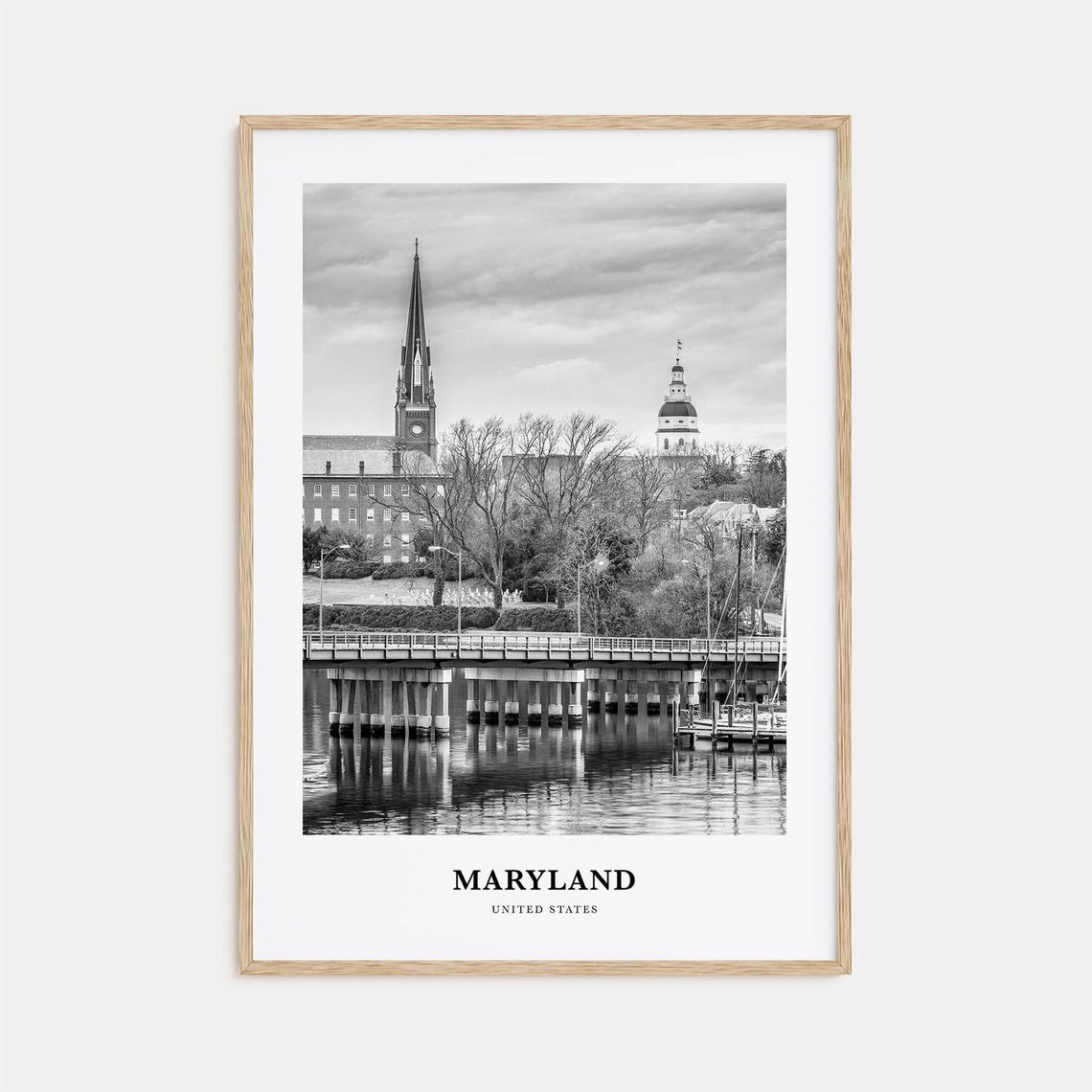 Maryland Wall Art Maryland Wall Decor Maryland Poster Maryland Home Decor Maryland Travel Gift Maryland Travel Print