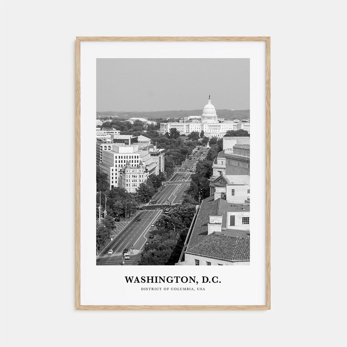 Washington DC US Capitol Dome View Down Pennsylvania Avenue Poster