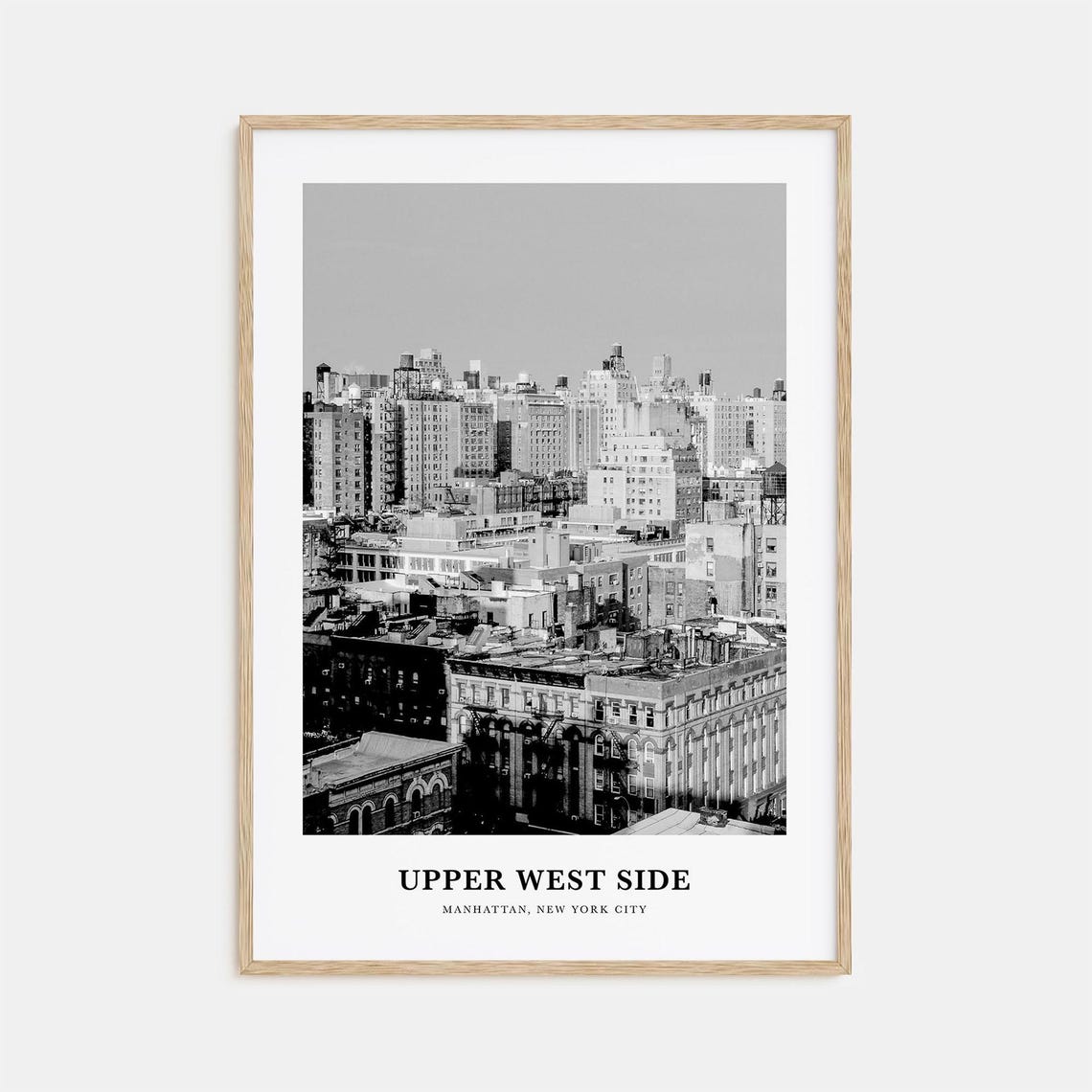 Upper West Side Manhattan Skyline Black and White Photo Poster