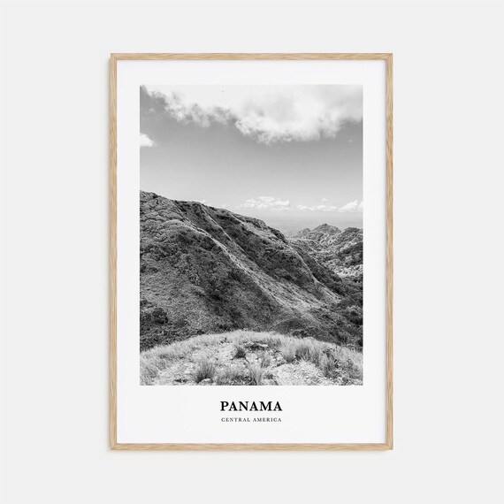 Panama Central America Mountain Ridge Black and White Poster