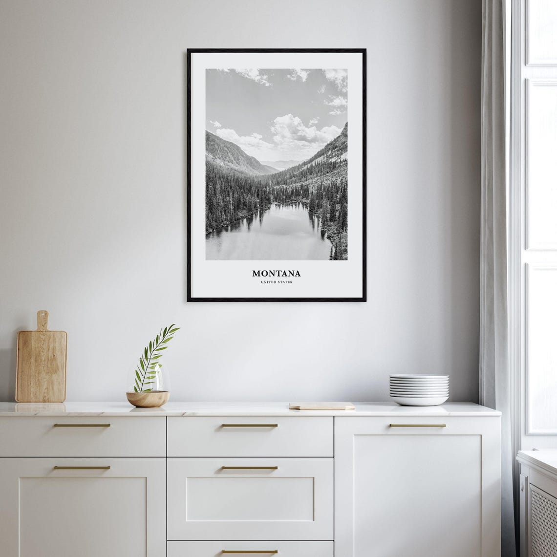Montana Alpine Lake Pine Forest Mountain Valley Photo Poster - Image 2