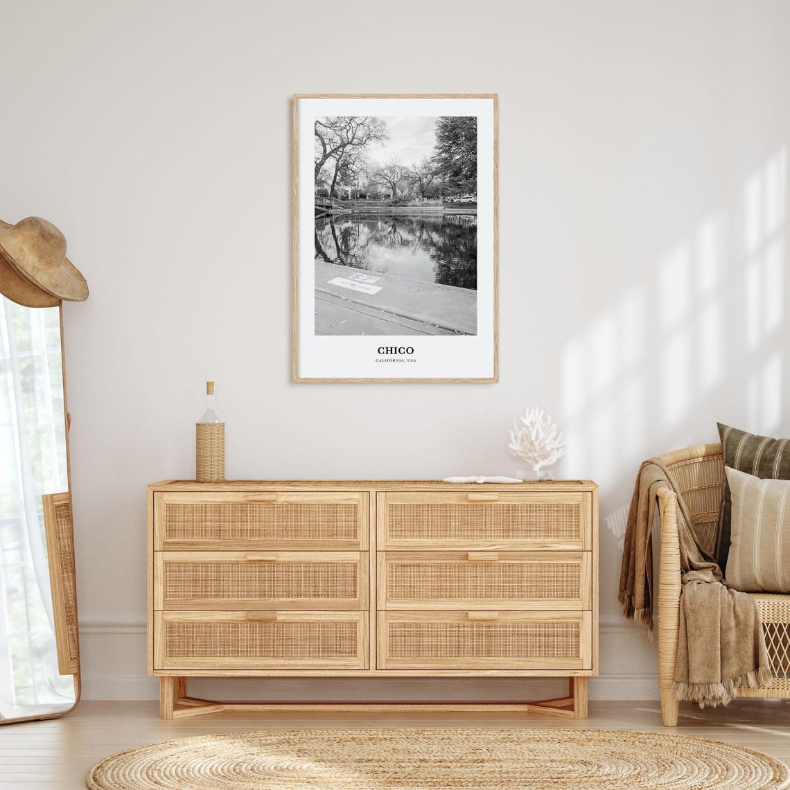 Chico California Park Pool with Tree Reflection Scene Poster - Image 3