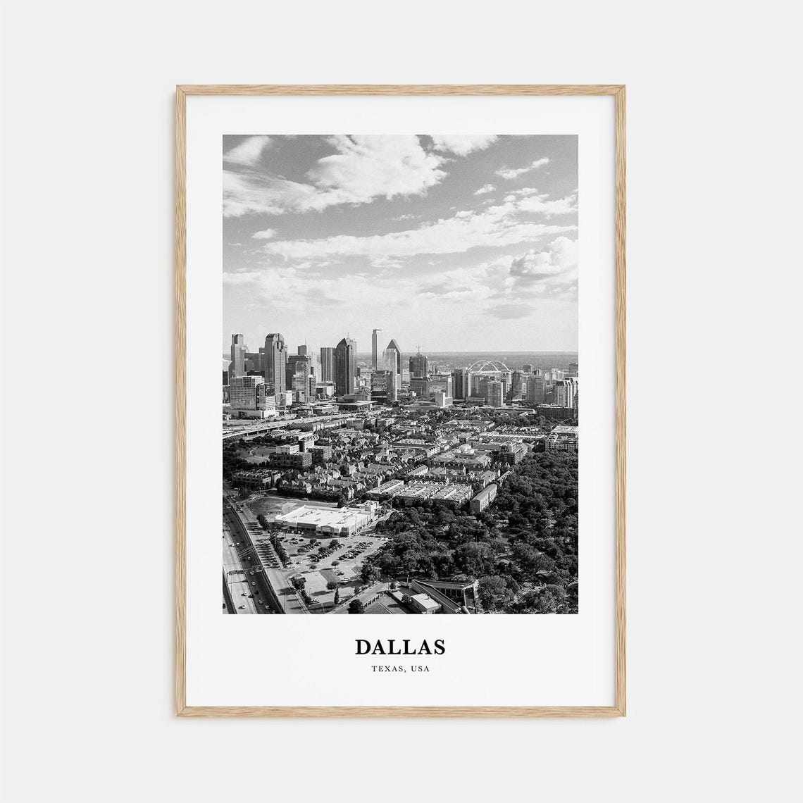 Dallas Texas Downtown Skyline Aerial View Above the City Poster