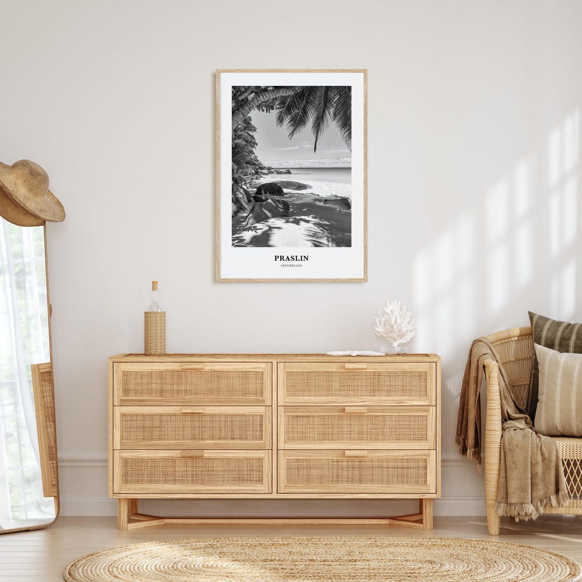 Praslin Seychelles Granite Boulder Tropical Sandy Beach Poster - Image 3