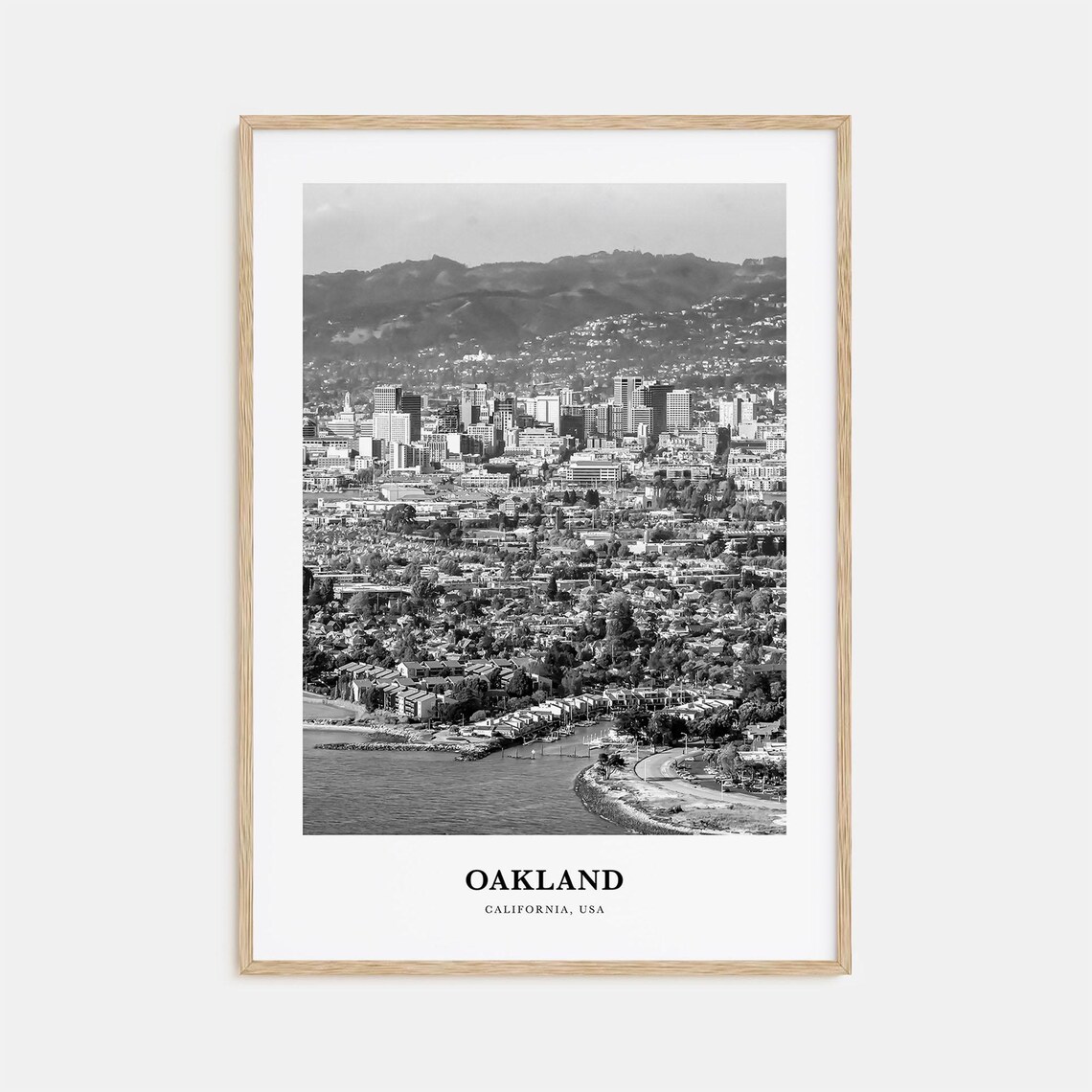 Oakland California Aerial Skyline over Waterfront Photo Poster