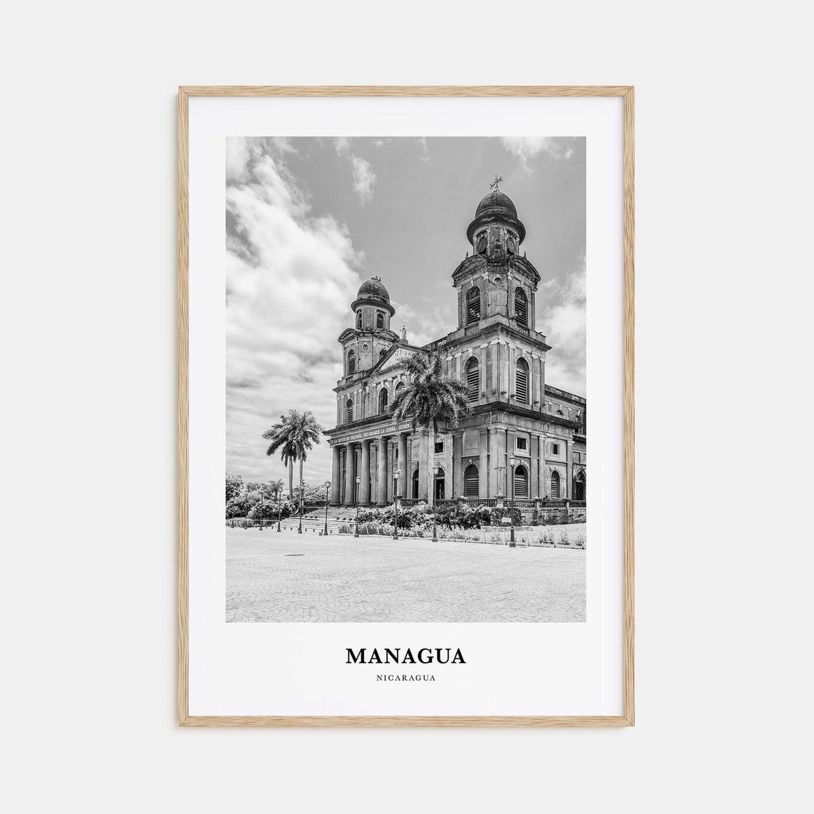 Managua Nicaragua Cathedral Plaza Colonial Charm Travel Photo Poster