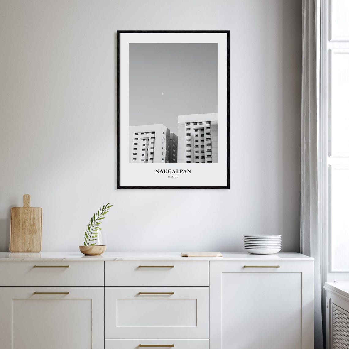 Naucalpan Mexico White Apartment Blocks Black And White Travel Poster - Image 2