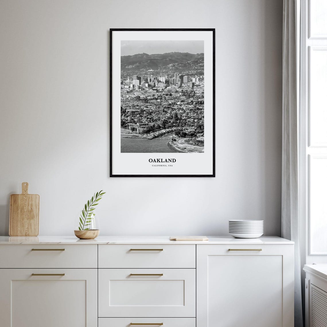 Oakland California Aerial Skyline over Waterfront Photo Poster - Image 2