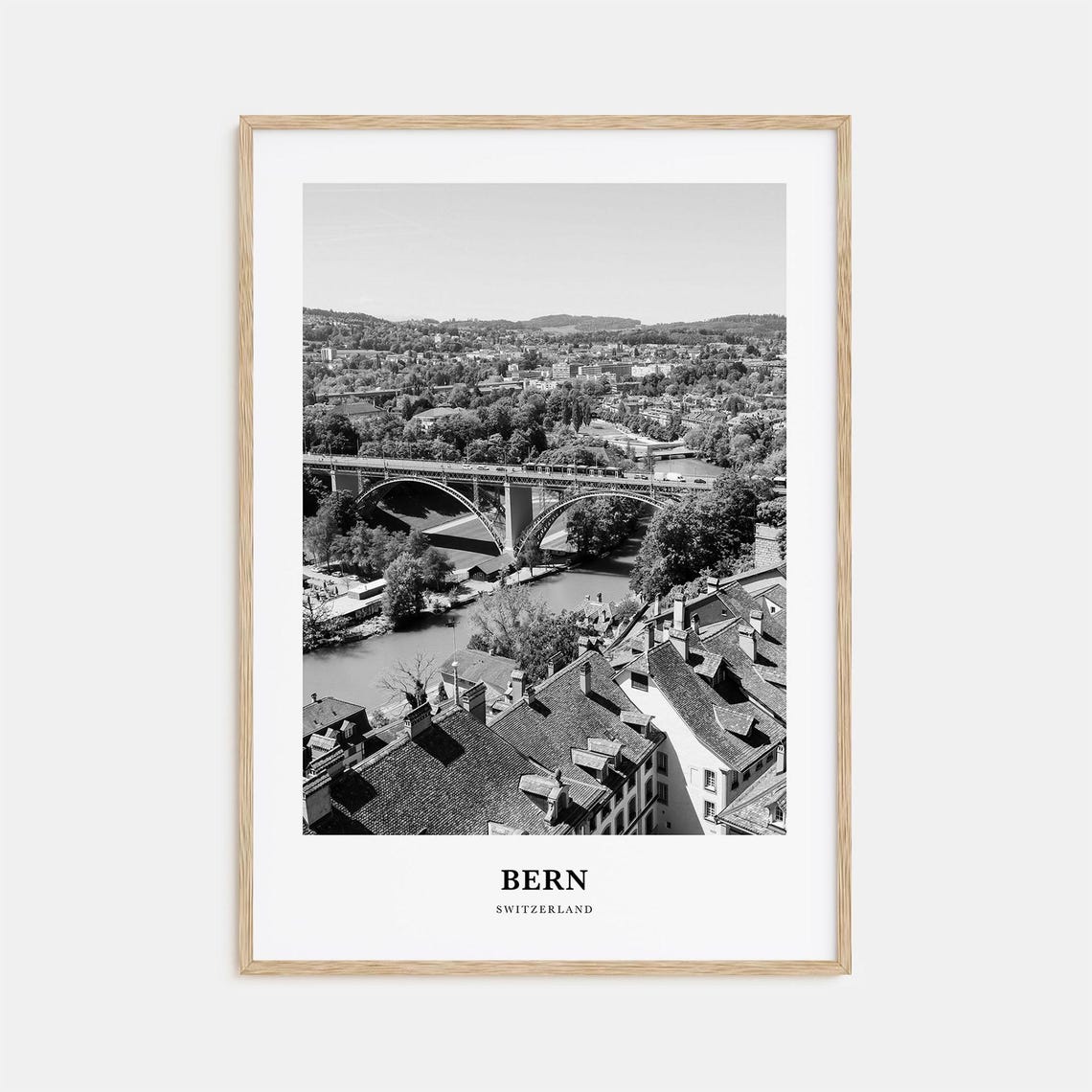 Bern Bridge Over River Aare with Old Town Switzerland Poster
