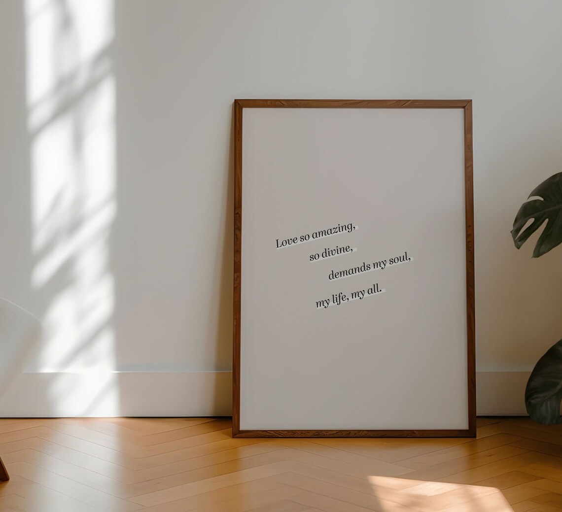 When I Survey The Wondrous Cross Hymn Lyric Minimalist Christian Wall Art - Image 4