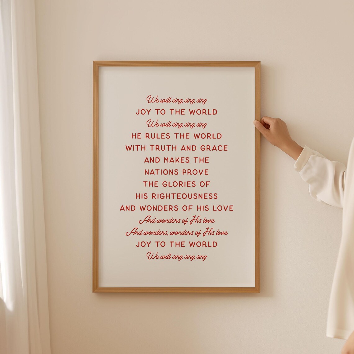 Joy To The World Christmas Lyrics Poster, Christian